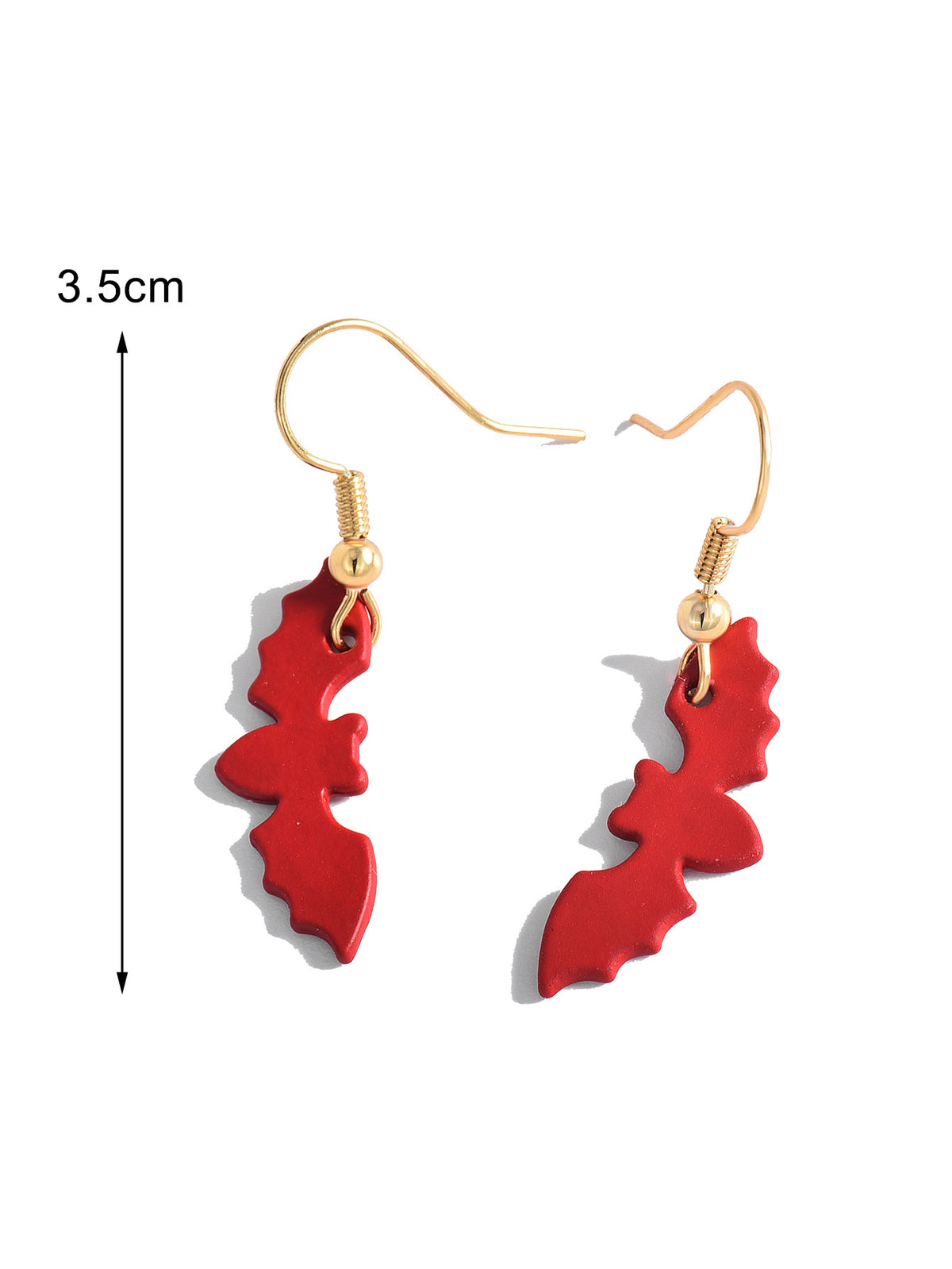 Halloween Wine Red Bat Creative Earrings